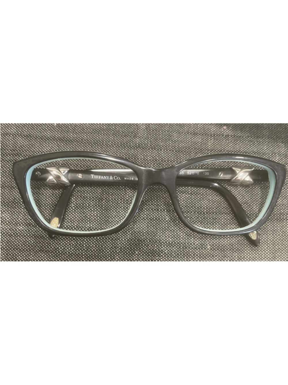Tiffany & Co. Black Cat-Eye Frames with Light Blue Accents